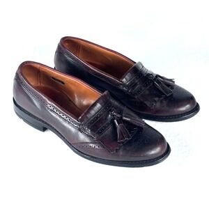 Allen Edmonds Slip On Tassel Loafers‎ Mens 8.5 D Burgundy Brown Leather Preppy